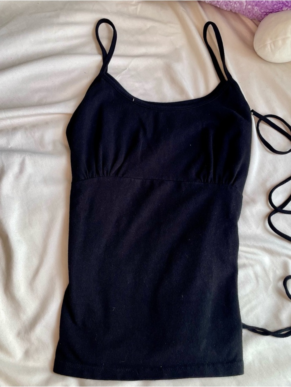 Brandy Melville Black Lace Up Back Tank Top Women's One Size